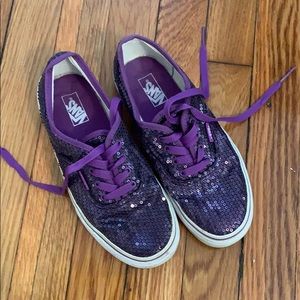 Purple sparkly sequins Vans Size 5